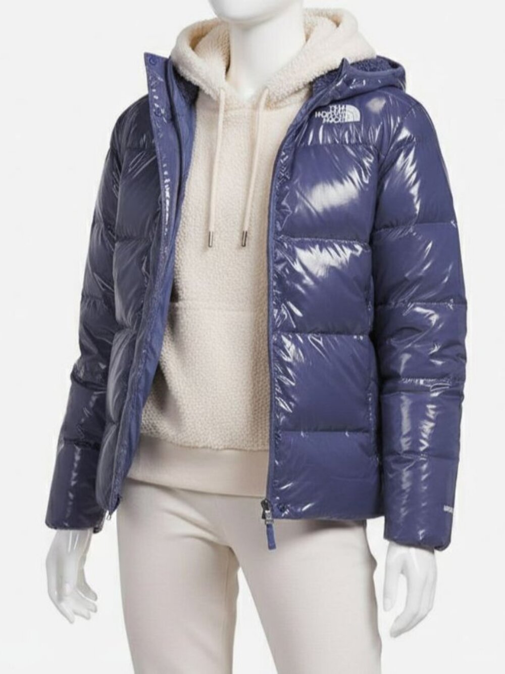 The North Face Girls Blue North Down Fleece-Lined Parka Size Large